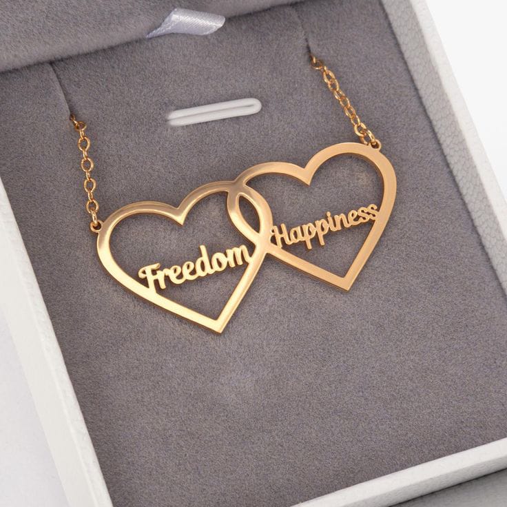 Personalized Heart In Heart Name Necklace (18k Goldplated)